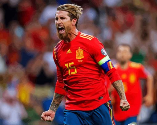 Sergio Ramos Spanish National Team Player paint by number