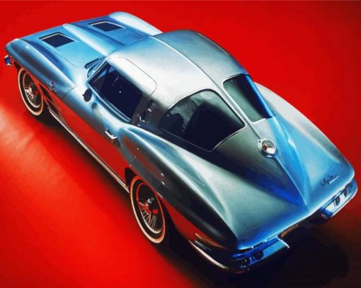 Split Window Corvette Art paint by number