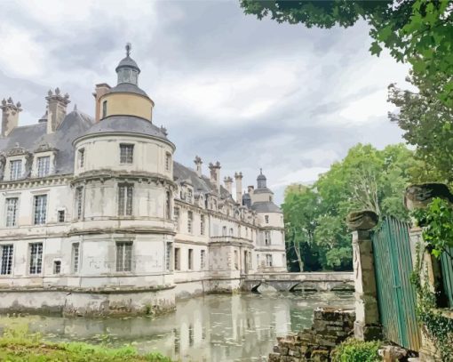 Tanlay Castle In Burgundy paint by number