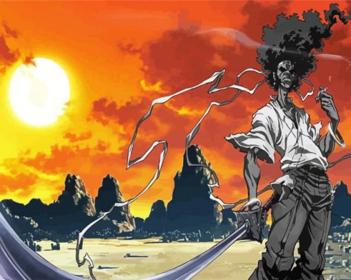 The Afro Samurai paint by number