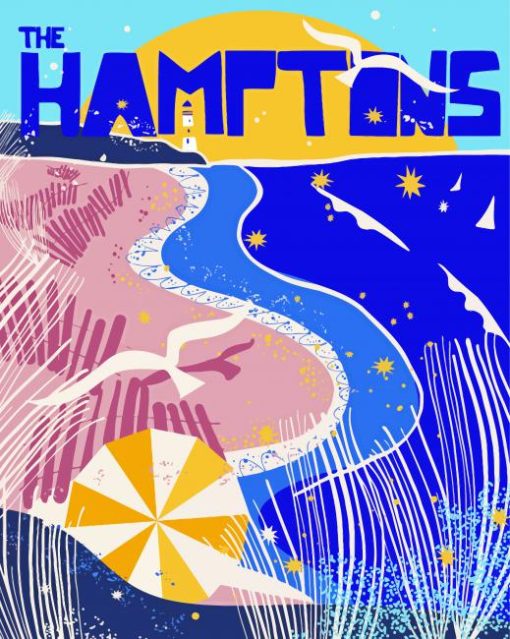 The Hamptons Poster paint by number