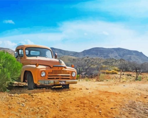 Truck In Desert paint by number