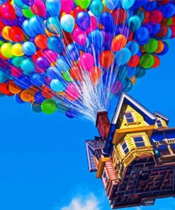 Up Balloon House paint by number