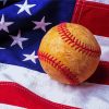 Vintage Baseball American Flag paint by number