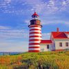 West Quoddy Lighthouse paint by number