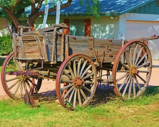 Western Wagon paint by number