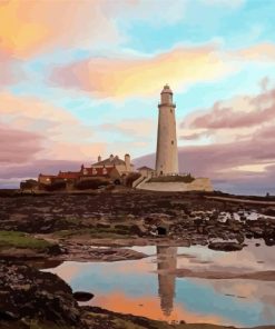 Whitley Bay St Marys Lighthouse paint by number