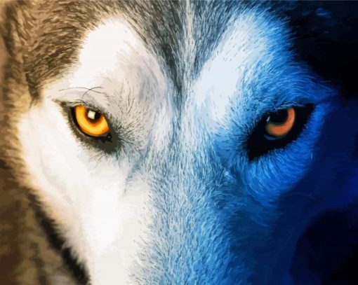 Yellow Wolf Eyes paint by number