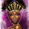 Abstract Black Queen With Crown paint by number