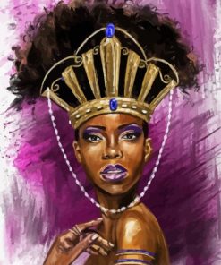 Abstract Black Queen With Crown paint by number