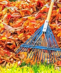 Aesthetic Raking Leaves paint by number