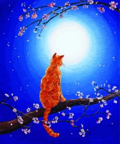 Aesthetic Cats At Moonlight Art paint by number