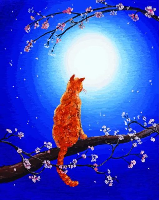 Aesthetic Cats At Moonlight Art paint by number