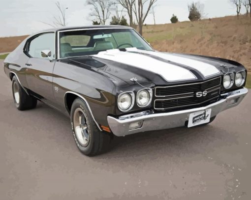 Aesthetic Chevy Chevelle paint by number