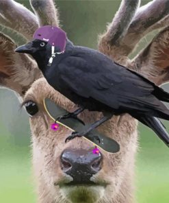 Aesthetic Crow Deer paint by number