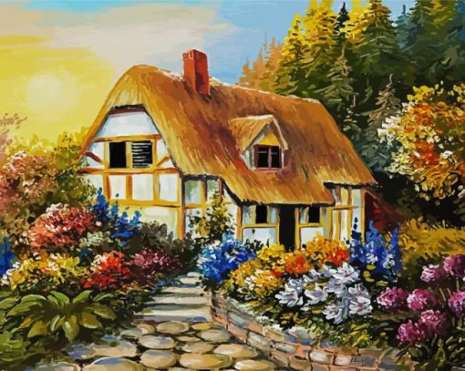 Aesthetic Fairytale House paint by number