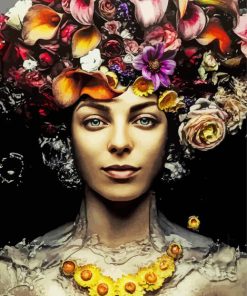 Aesthetic Lady Flower Art paint by number