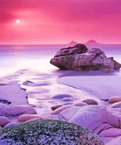 Aesthetic Pink Scenery paint by number