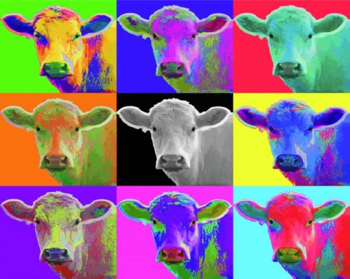 Aesthetic Pop Art Cow paint by number