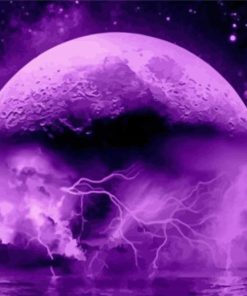 Aesthetic Purple Moon paint by number