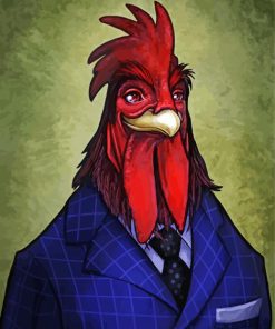 Aesthetic Rooster In A Suit paint by number