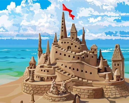 Aesthetic Sand Castle paint by number