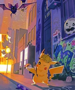 Aesthetic Detective Pikachu Art paint by number