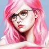 Aesthetic Pink Girl paint by number