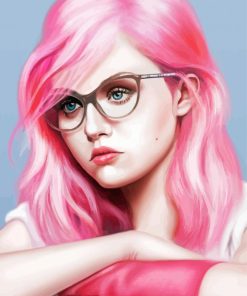 Aesthetic Pink Girl paint by number