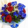 Aesthetic Red And Blue Rose paint by number