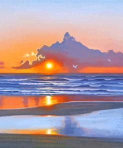 Beautiful Cornish Sunset Art paint by number