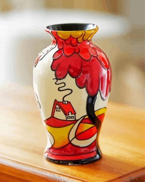 Beautiful Vase By Clarice Cliff paint by number