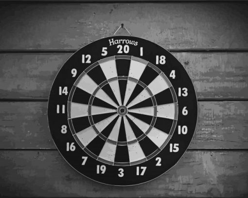 Black And White Darts paint by number