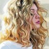 Blonde Girl Curly Hair paint by number