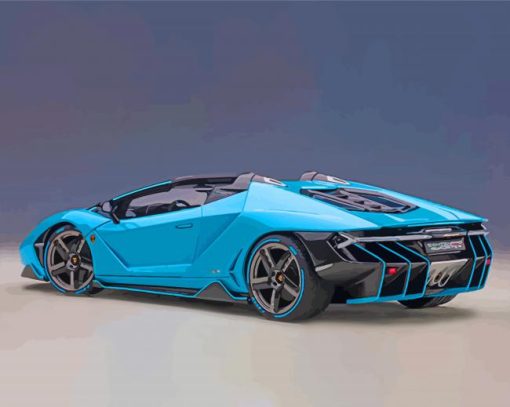 Blue Lamborghini Zentorno Illustration paint by number