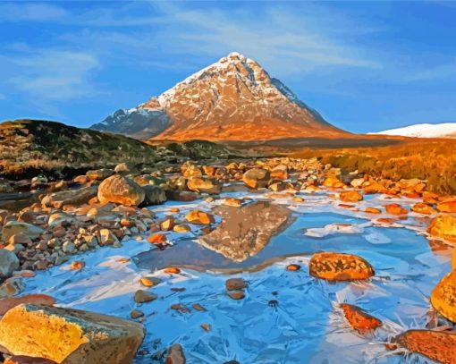 Buachaille Etive Mor Scottish Mountain Landscape paint by number