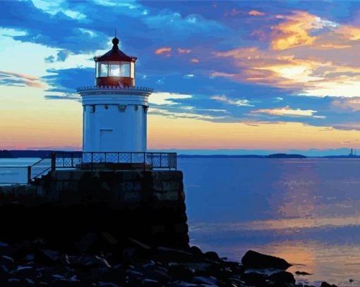 Bug Light Park Portland Maine paint by number