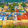 Colorful Buildings Lviv paint by number