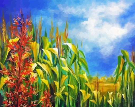 Corn Field Art paint by number