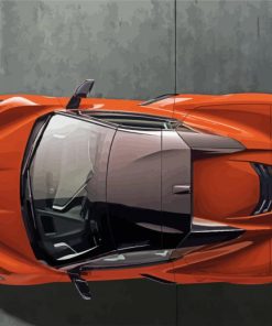 Corvette Orange Car paint by number