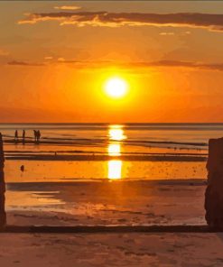 Cromer Beach At Sunset paint by number