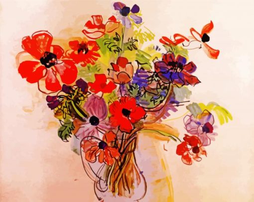 Flowers Vase Raoul Dufy paint by number