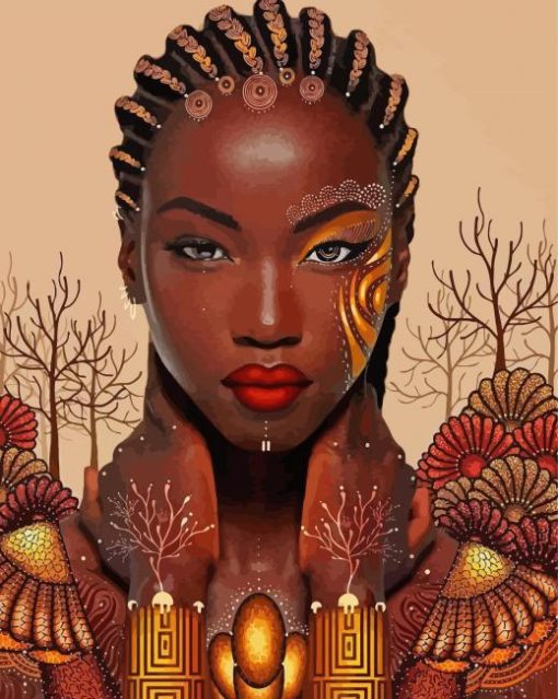 Gorgeous Black Girl paint by number