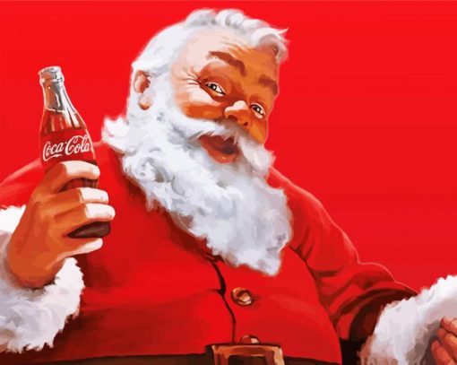 Happy Santa And Coca Cola paint by number