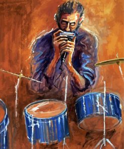 Musician And Harmonica paint by number