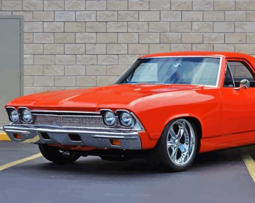 Orange Elcamino Car paint by number