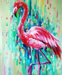 Pink Abstract Flamingo paint by number