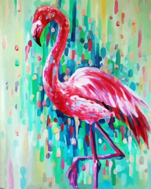 Pink Abstract Flamingo paint by number