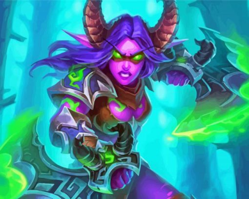 Purple Demon Hunter paint by number