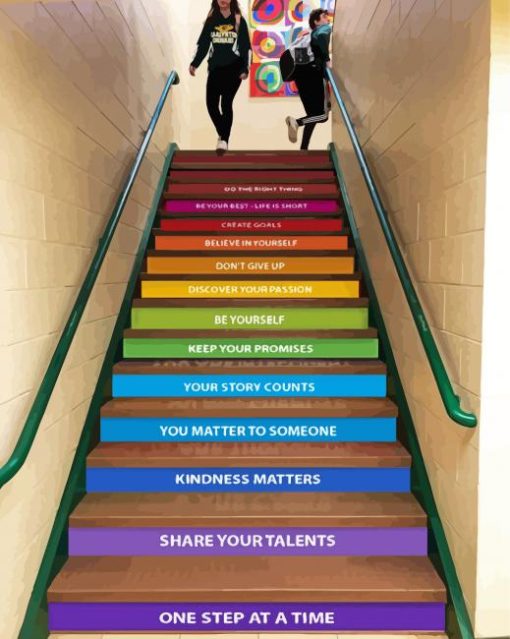 School Stairs Quotes paint by number